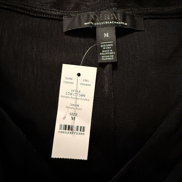 WHBM Metallic Surplice Top NWT - Picture 12 of 14